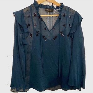 Laundry sheer beaded blouse with cami